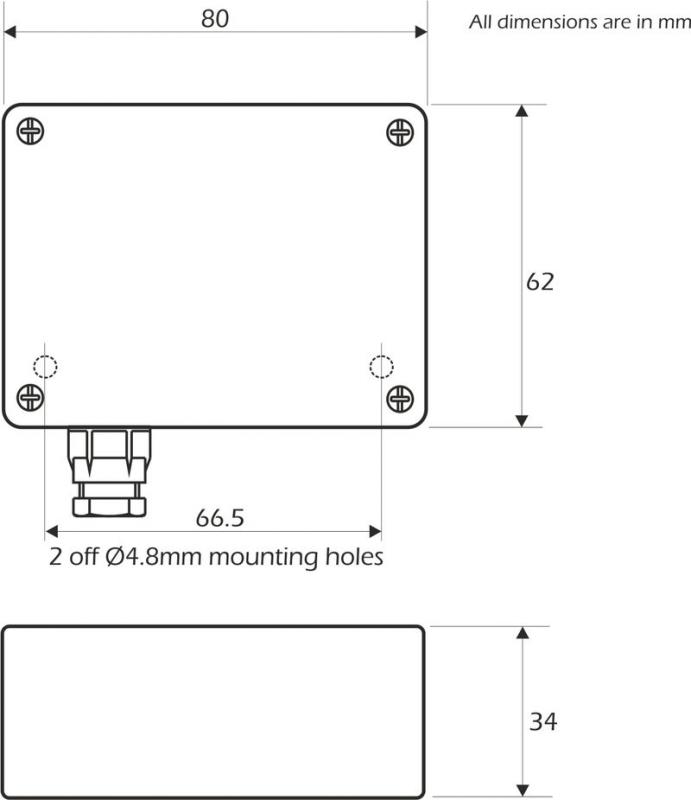 X24-ACMI-SA Wireless Strain Gauge Transmitter Module dimensions